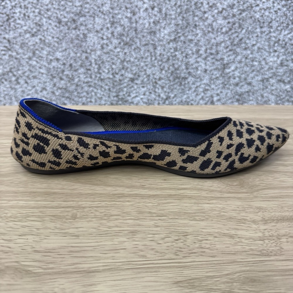 Rothys The Point Flats Women's‎ 9 Leopard Cheetah Big Cat Print Tan Black Brown - Picture 6 of 16